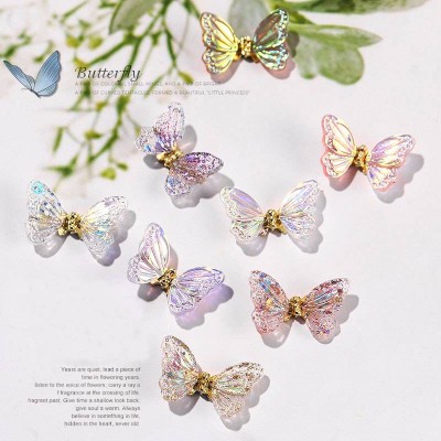 20pcs Jewelry Decorations Resin Butterfly Nail Decoration Kit Diy Acrylic Nail Ornaments 3d Butterfly Nail Art Charms